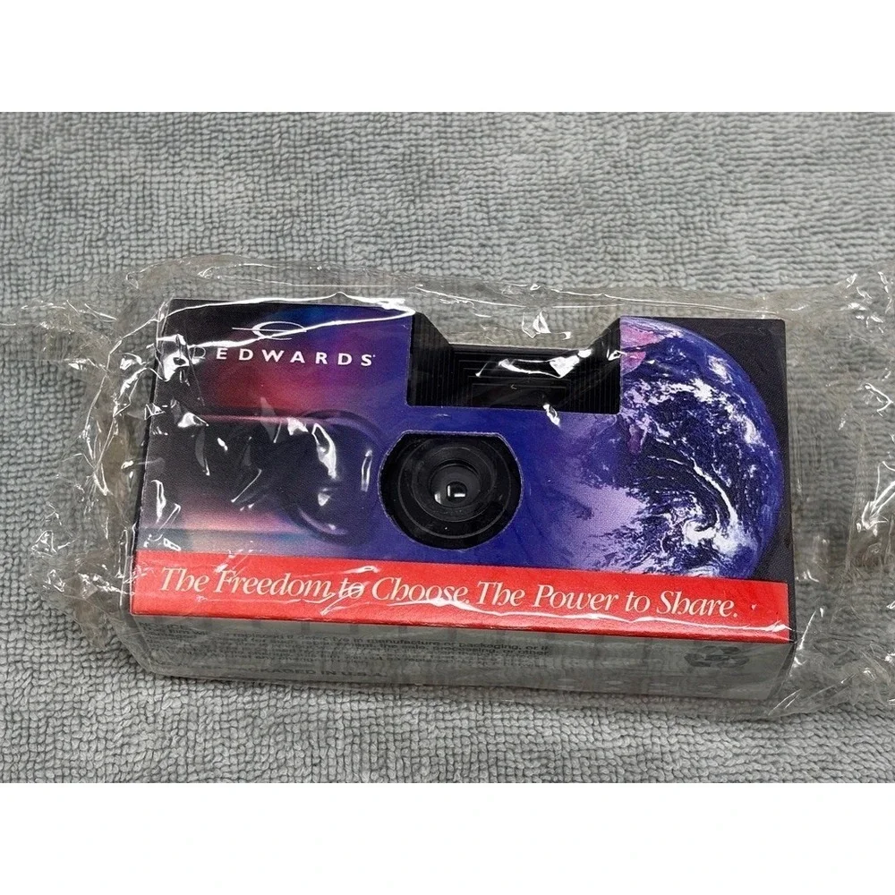 Vintage‎ NEW Disposable Camera Space Earth Graphic Sealed Promo 35mm JD Edwards